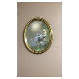 30 1/2in x 30in mirror, oval fishing picture 30 1/2in x 30in mirror, oval fishing picture