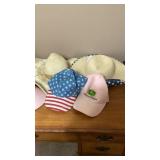 2 floppy hats, John deer hat, sun visor, American 2 floppy hats, John deer hat, sun visor, American