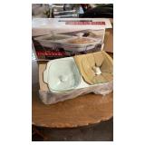 Cooks tool porcelain double buffet server new in Cooks tool porcelain double buffet server new in