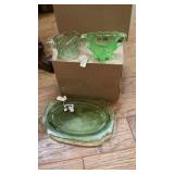 Green glass creamer cup, green depression sweet Green glass creamer cup, green depression sweet