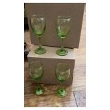 8 piece set of Sausalito romance green wine 8 piece set of Sausalito romance green wine