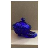 Vintage Cobalt Blue Boot Jar Vintage Cobalt Blue Boot Jar