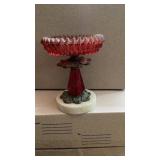 Vintage red and gold fleck mural candy dish Vintage red and gold fleck mural candy dish