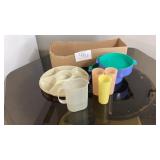 Tupperware pieces cups, pitcher with no lid, Tupperware pieces cups, pitcher with no lid,