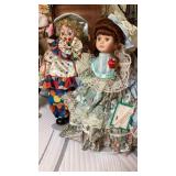 Sweetheart doll, a clown on a stand doll, Sweetheart doll, a clown on a stand doll,