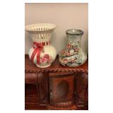 2 small vases, decorative clock 2 small vases, decorative clock