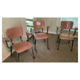 Metal chairs with rollers Metal chairs with rollers