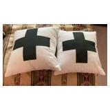 2 16in x 16in cross pillows 2 16in x 16in cross pillows