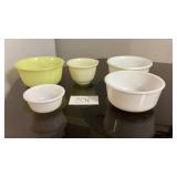 Ribbed yellow serving bowl Manning-Bowman, Ribbed yellow serving bowl Manning-Bowman,