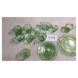 Green depression glass Green depression glass