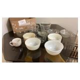 Bowls- Fire King, Apilco France porcelain, Bowls- Fire King, Apilco France porcelain,