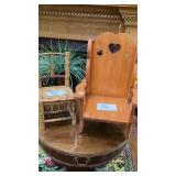 Two small wooden chairs Two small wooden chairs