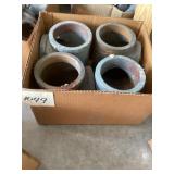 Four 5-Inch Metal Pipe Tees