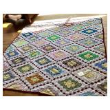 Handmade Patchwork Quilt With Floral Design