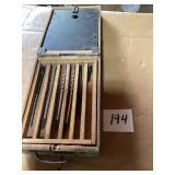 Wooden Box with Assorted Drill Bits