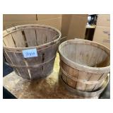 Wooden Bushel Baskets and Lid