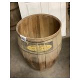 Vintage Wooden Barrel with Label