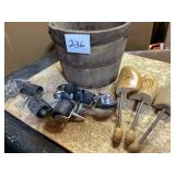Wood Bucket, Shoe Stretchers, and Miscellaneous It