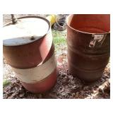 Two 55-Gallon Drums, One With Pump