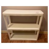 White Three-Tier Wooden Shelf Unit