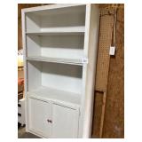 White Painted Wood Shelf With Doors
