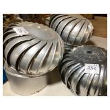 Three Aluminum Roof Vent Turbines