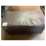 Brown Faux Leather Storage Ottoman
