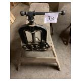 Cast Iron Press with Wooden Base