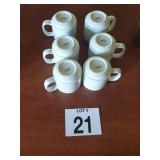 6 restraunt cofee cups white