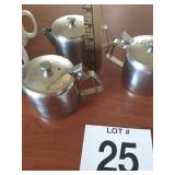 3 Creamer stainless containers w lifting lid