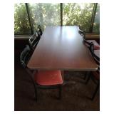 Table & six metal chairs Table & six metal chairs