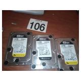 3- 1.0 TB hard drives 3- 1.0 TB hard drives