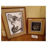 Squirrel Print, Bobcat, Deer and Ringtail Muskrat Squirrel Print, Bobcat, Deer and Ringtail Muskrat