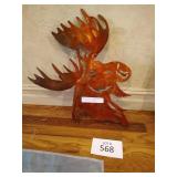Pierced Copper look Metal Moose and Eagle Flag Pierced Copper look Metal Moose and Eagle Flag