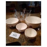 Ceramic Taos Treasure Craft Bowl Set and Retro Ceramic Taos Treasure Craft Bowl Set and Retro