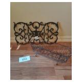 Metal Wall Hanging and Basket