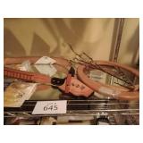 Leather gun holster, assorted light bulbs, hole Leather gun holster, assorted light bulbs, hole