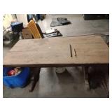 Solid wood table converted to working table Solid wood table converted to working table