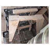 Pair of wooden saw horses