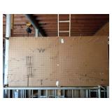 Two wooden tool pegboards