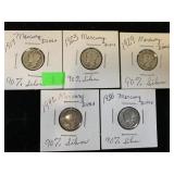 (5) Mercury Dimes