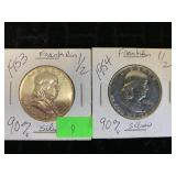 (2) Franklin Half Dollars
