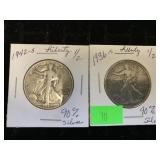 (2) Walking Liberty Half Dollars