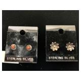 (2) Sterling Sets of Stud Earrings