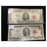 1963 $2 & $5 Red Seal Notes