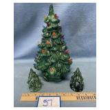 12" Ceramic Christmas Tree w/Lights &