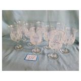 (9) Etched Winter Scene Stemware