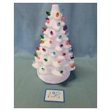 Battery Operated White Ceramic Christmas Tree