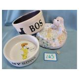 (3) Ceramic Dog Bowls