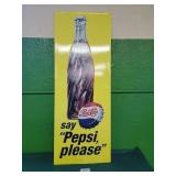 Embossed Metal Pepsi Sign